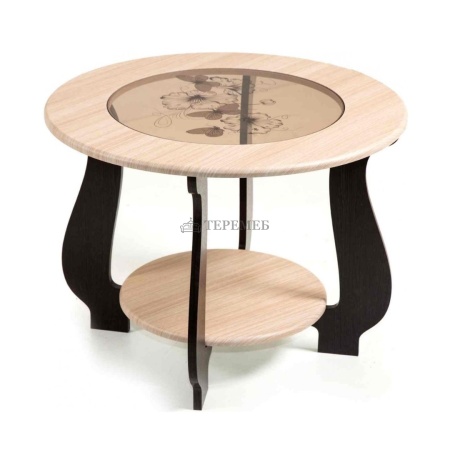 Стол журнальный СЖ-24 с рисунком Р2 (венге/дуб молочный)