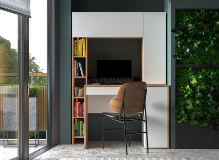 Стол компьютерный Комфорт 12.71 (дуб крафт золотой/белая аляска)