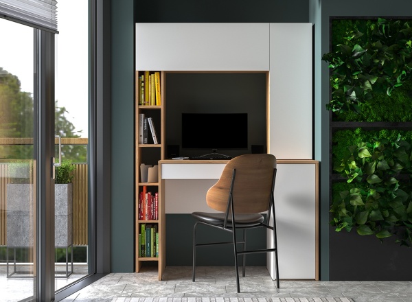 Стол компьютерный Комфорт 12.71 (дуб крафт золотой/белая аляска)